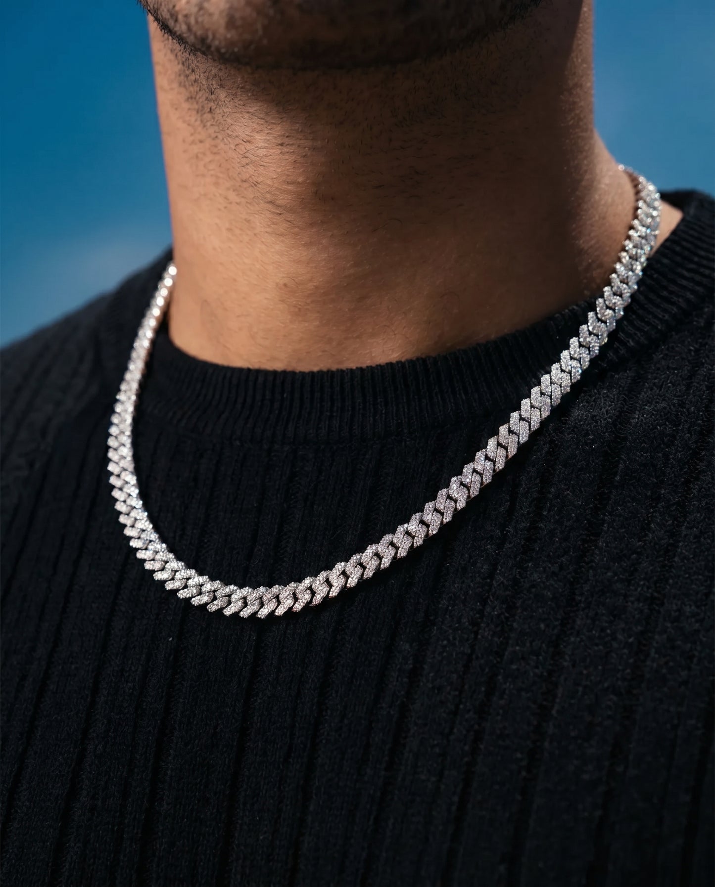 8MM Moissanite Prong Chain