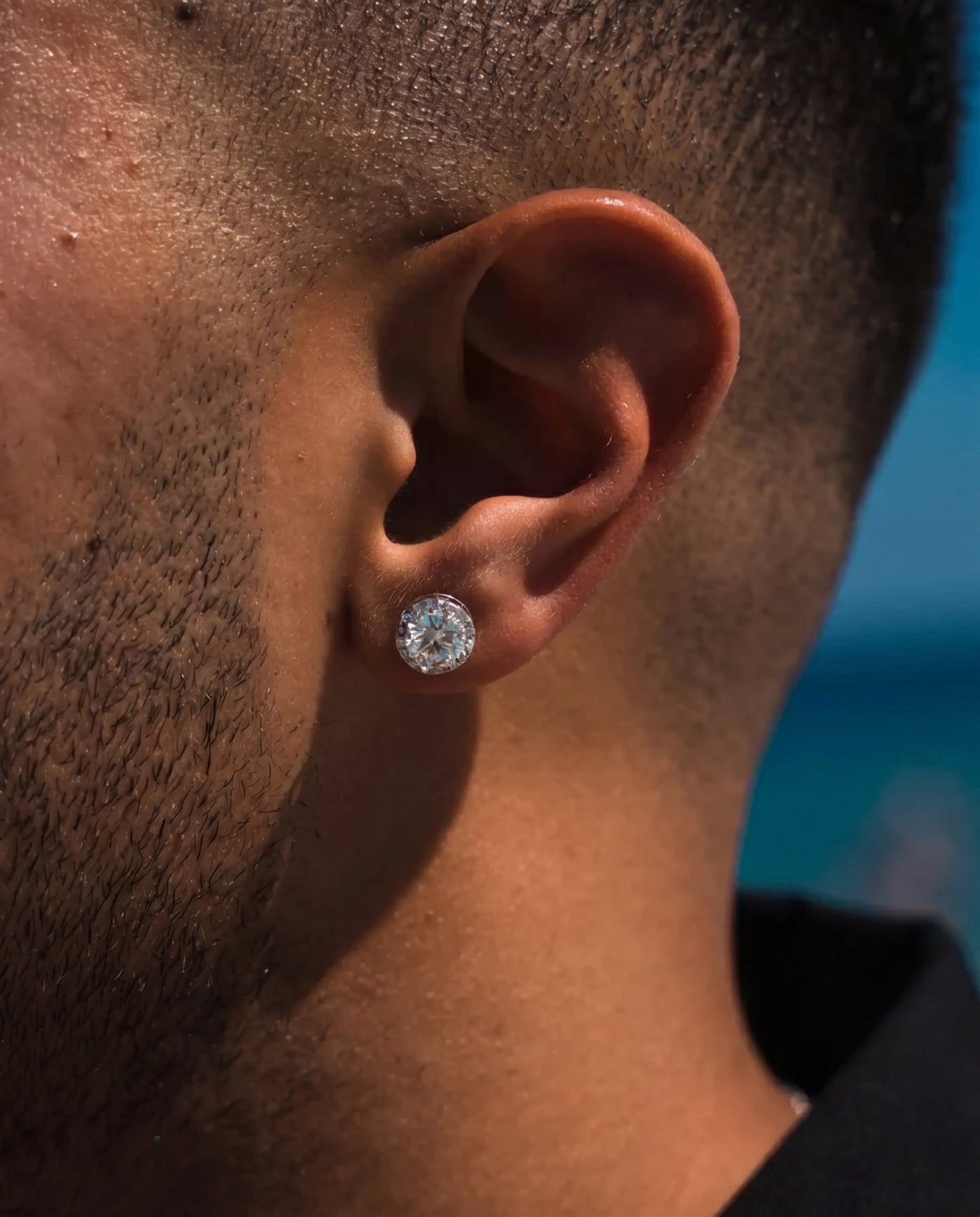 6MM Halo Moissanite Earrings