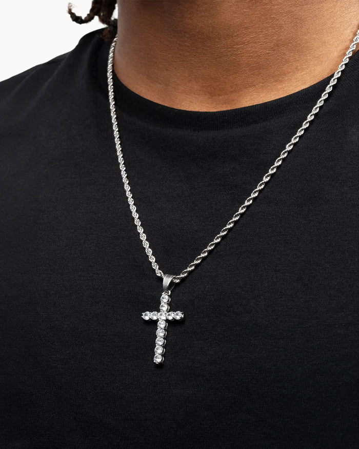 Moissanite Iced Cross Pendant